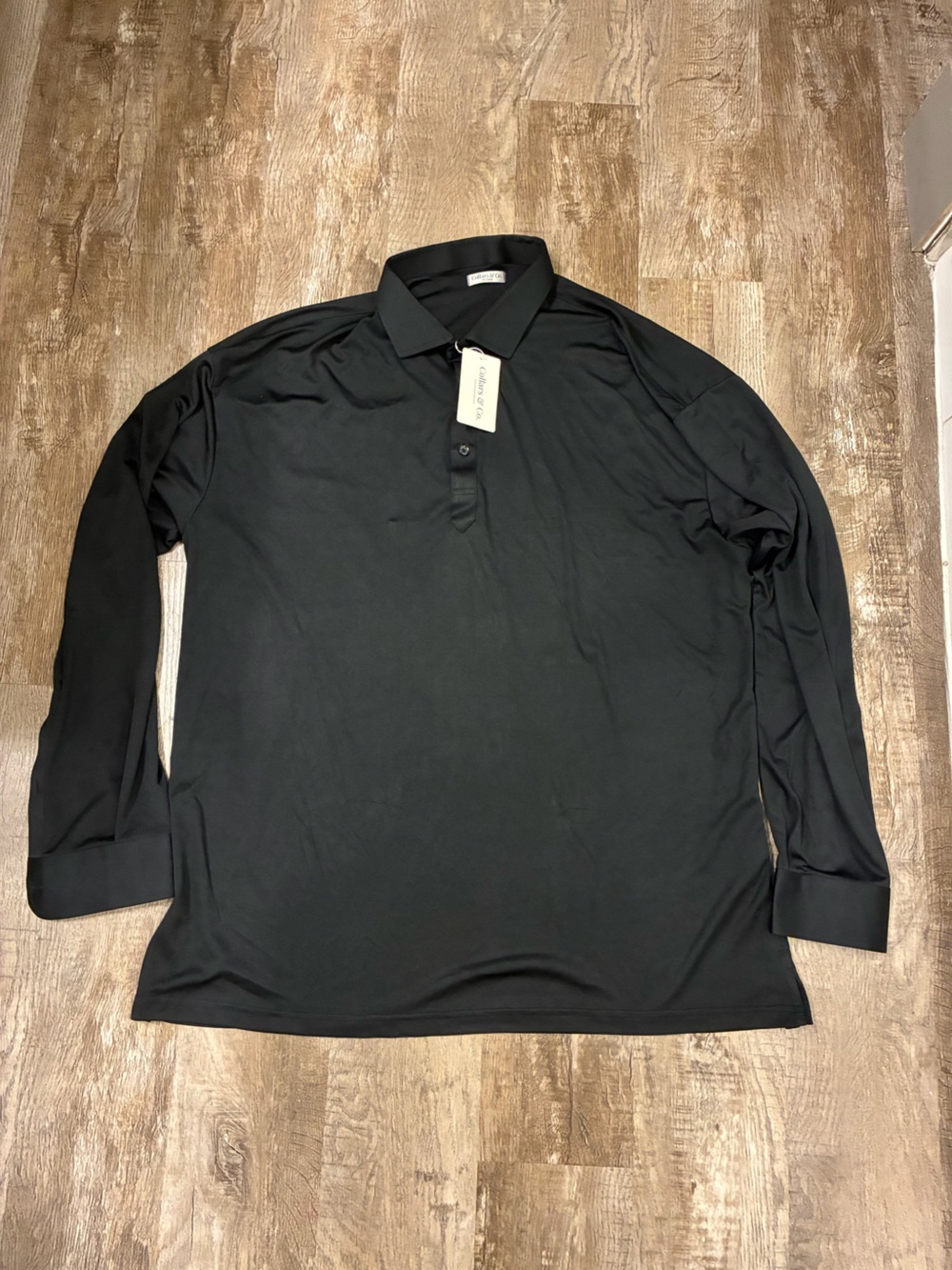 Collars & Co. Men’s Long Sleeve Black Polo
